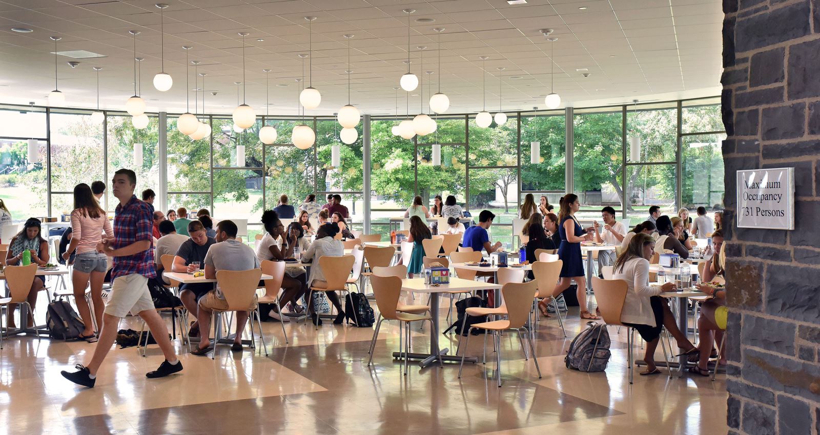 Students eating at Chase Dining Hall